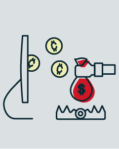 Imagen que evoca la destrucción del dinero al usar criptoactivos.