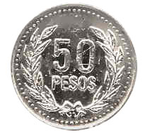 Imagen del reverso de la moneda de 50 pesos de 2007