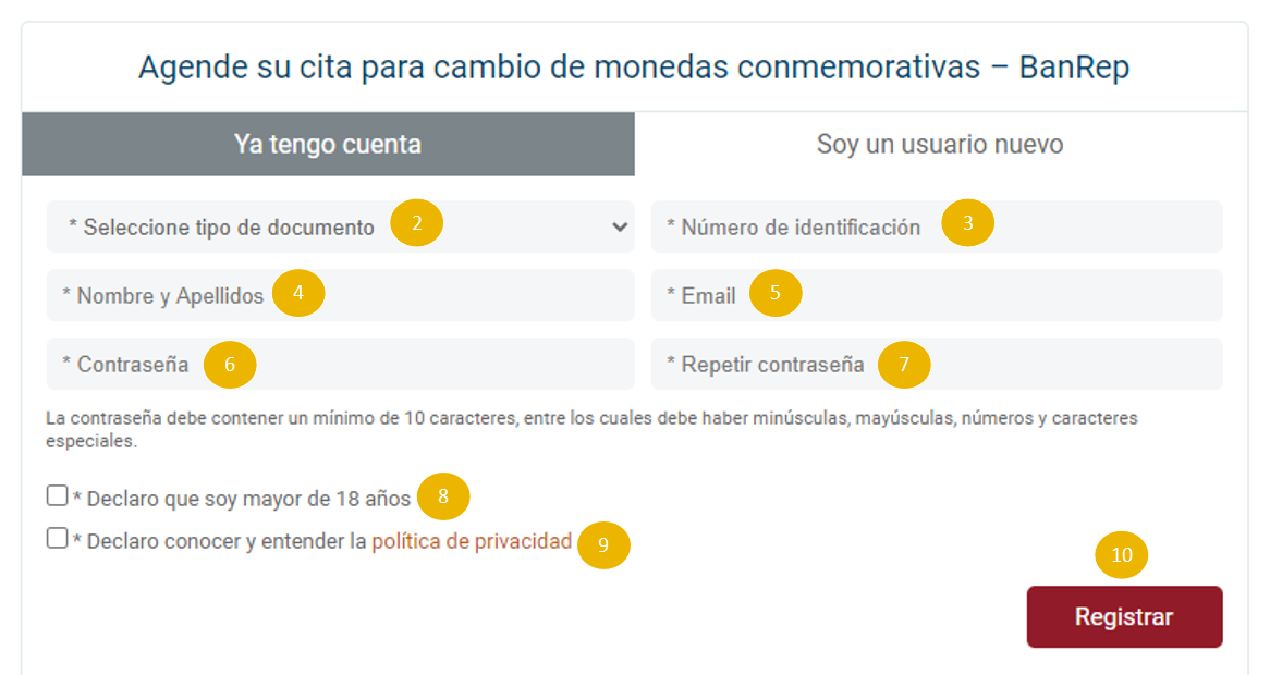 Se presenta una imagen del formulario que debe ser diligenciado, todo los cambios son de diligenciamiento obligatorio.