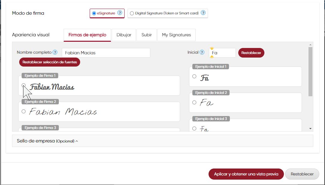 Seleccionar el aspecto visual de su nombre con diferentes fuentes