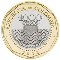 Imagen del reverso de la moneda de 1000 pesos