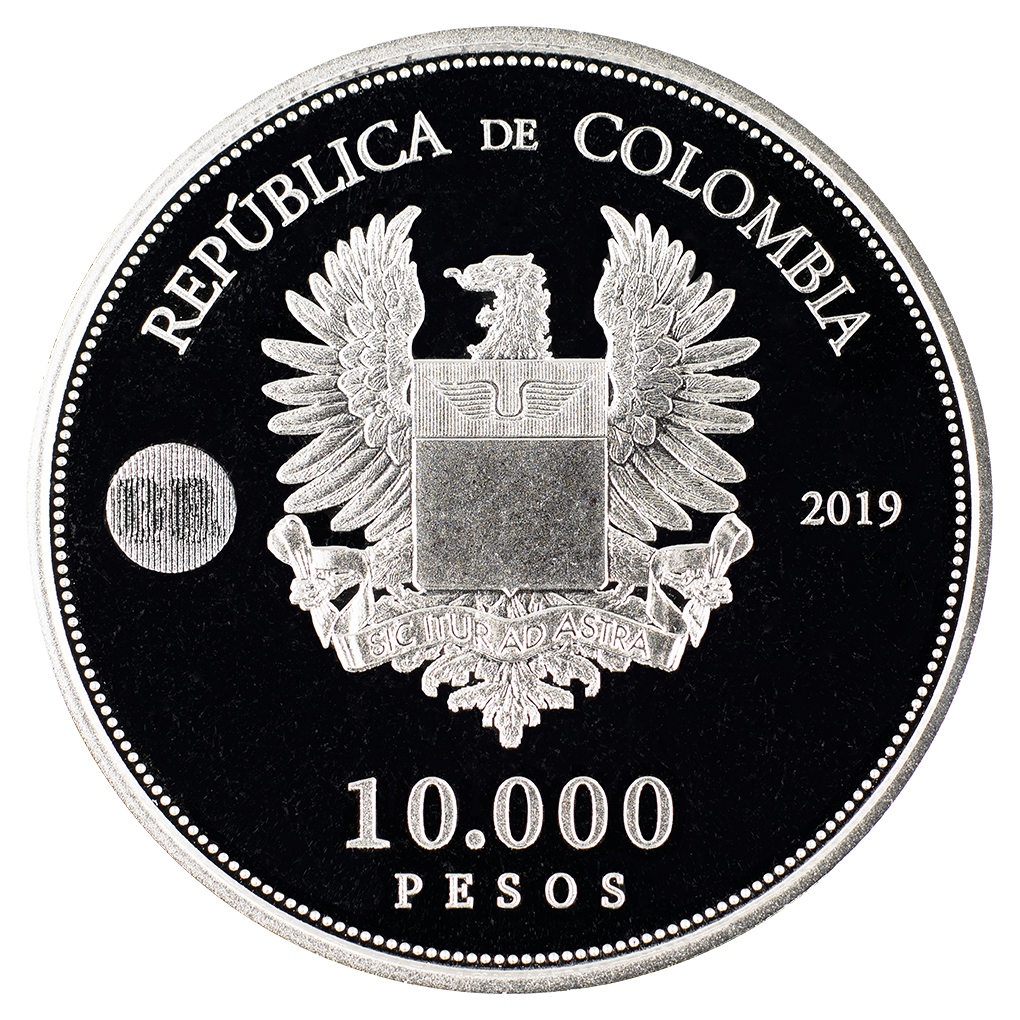 Commemorative Coin for the One Hundred (100) Years of the Colombian Air Force, reverse (tails)