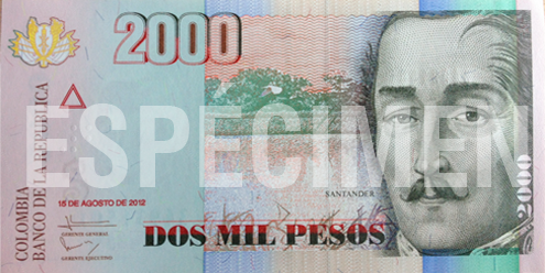 Imagen del billete de 2.000 pesos - Edición conmemorativa de Francisco de Paula Santander