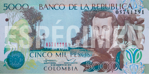Imagen del Billete de 5.000 pesos - Edición conmemorativa de José Asunción Silva (1995)